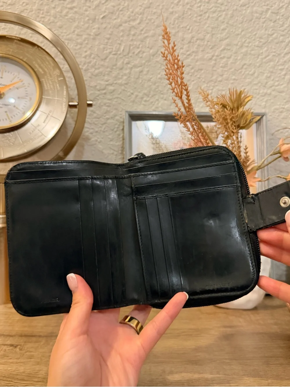 Prada Black Quilted Nylon Zip Card Holder